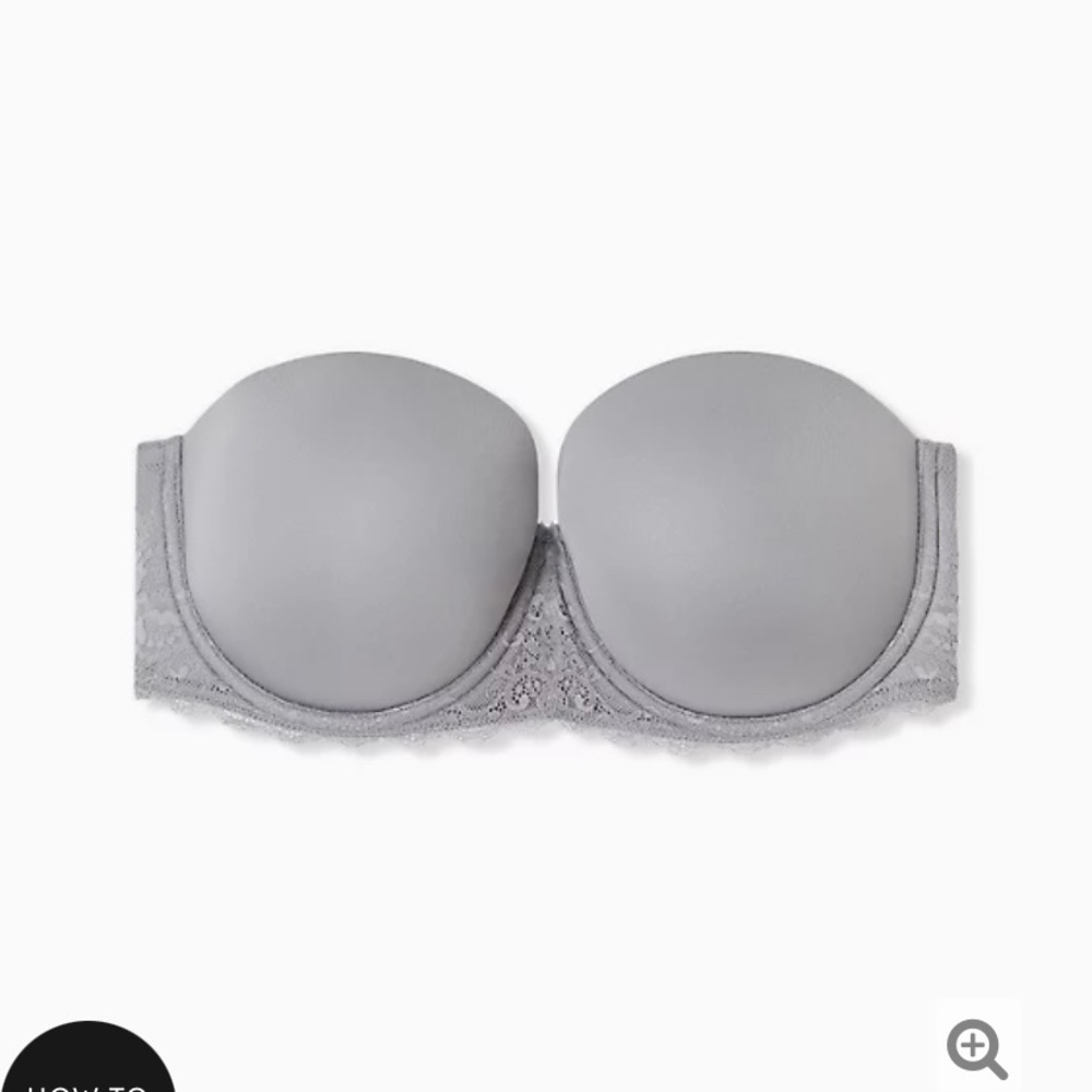 GREY LACE LIGHTLY LINED MULTIWAY STRAPLESS BRA